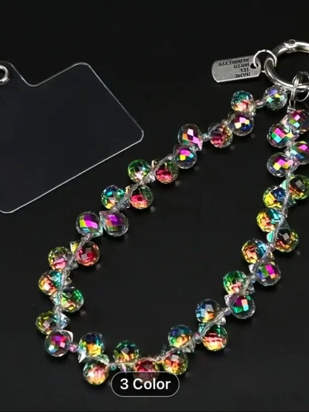 Multi- Colored Crystal Purse Charm - Picture 3 of 5